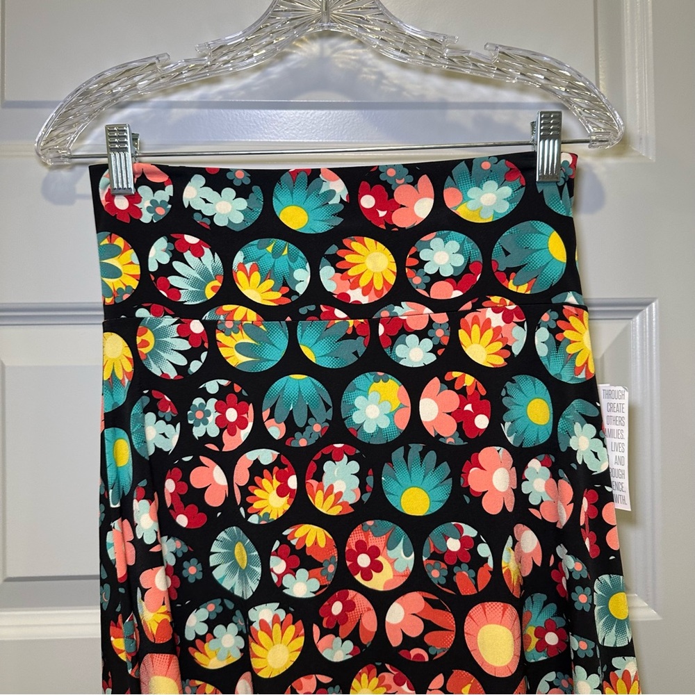 NWT LuLaRoe Multicolor Floral Print Azure Skirt size Small - Picture 6 of 9